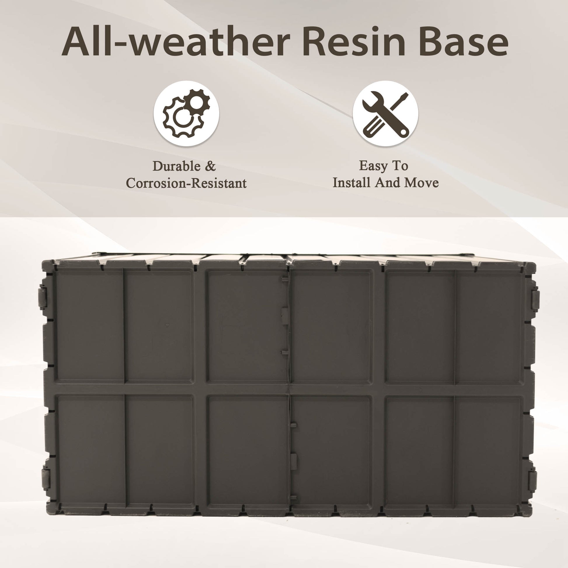 190 Gallon Patio Steel Storage Deck Box, Waterproof Lockable Bin for Cushions, Pillows & Tools