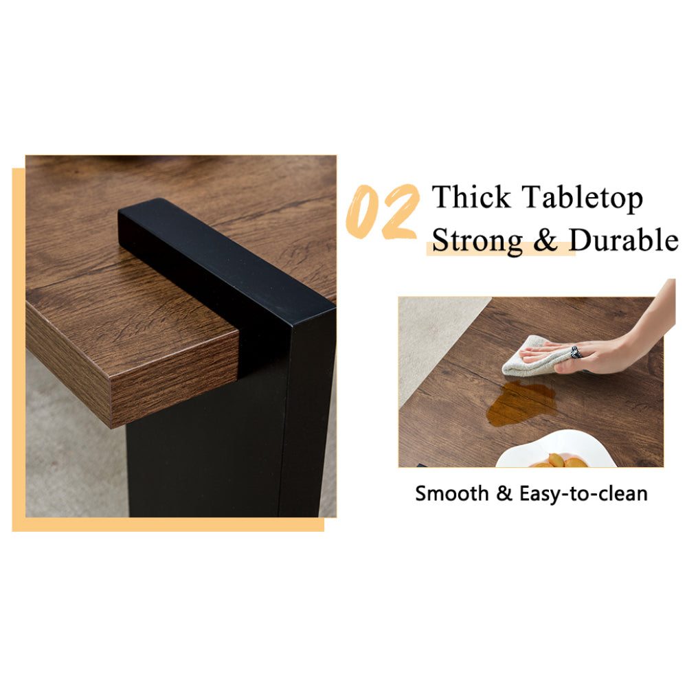 Chic Crate - Stylish Walnut-colored MDF Coffee Table for Modern Minimalist Living Rooms and Leisure Areas, 31.5*31.5*16.6inches