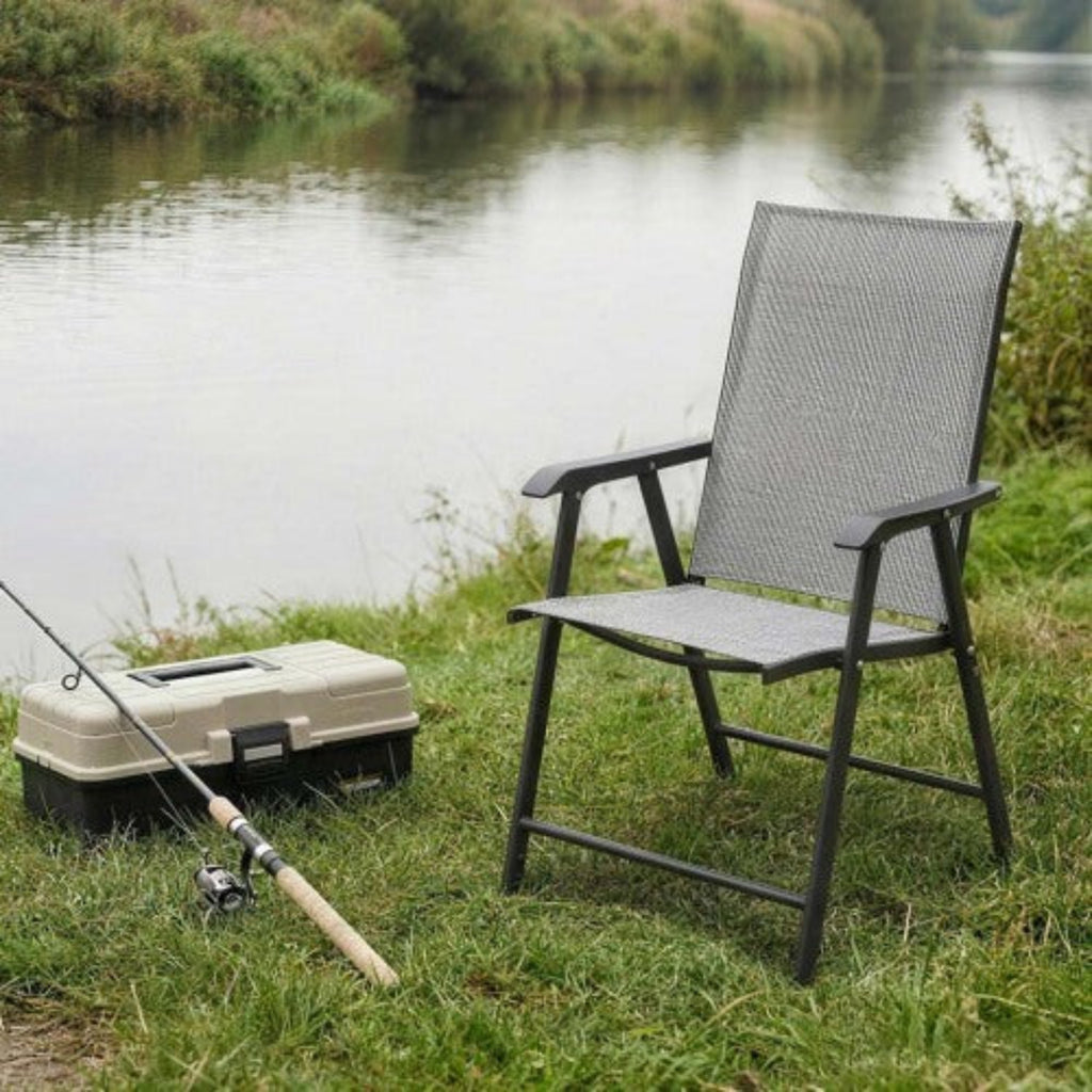 Outdoor Patio Chairs Set of 2 Stackable Portable for Deck, Garden, Camping and Travel