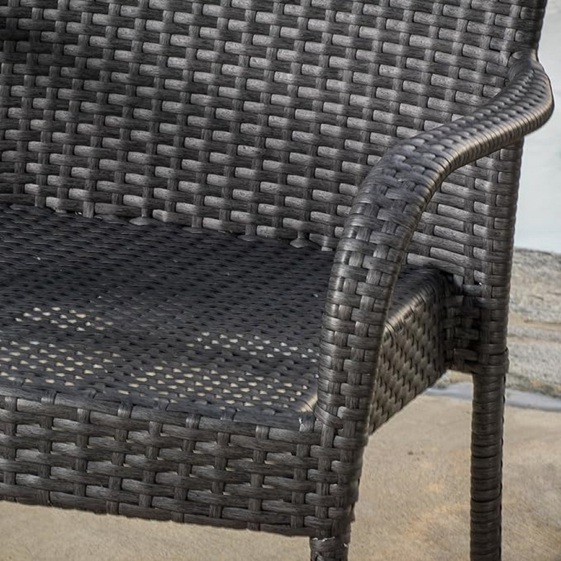 Hand-Woven PE Wicker Stacking Chairs for Modern Outdoor Dining & Garden