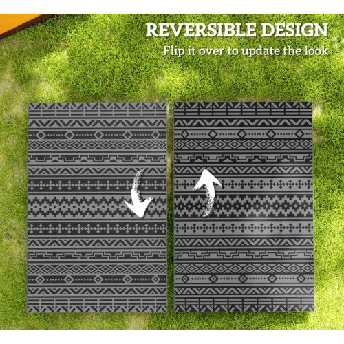 Chic Crate Outdoor Rug, Waterproof Plastic Rug with Carry Bag, for Patio Camping Beach Deck Porch Balcony
