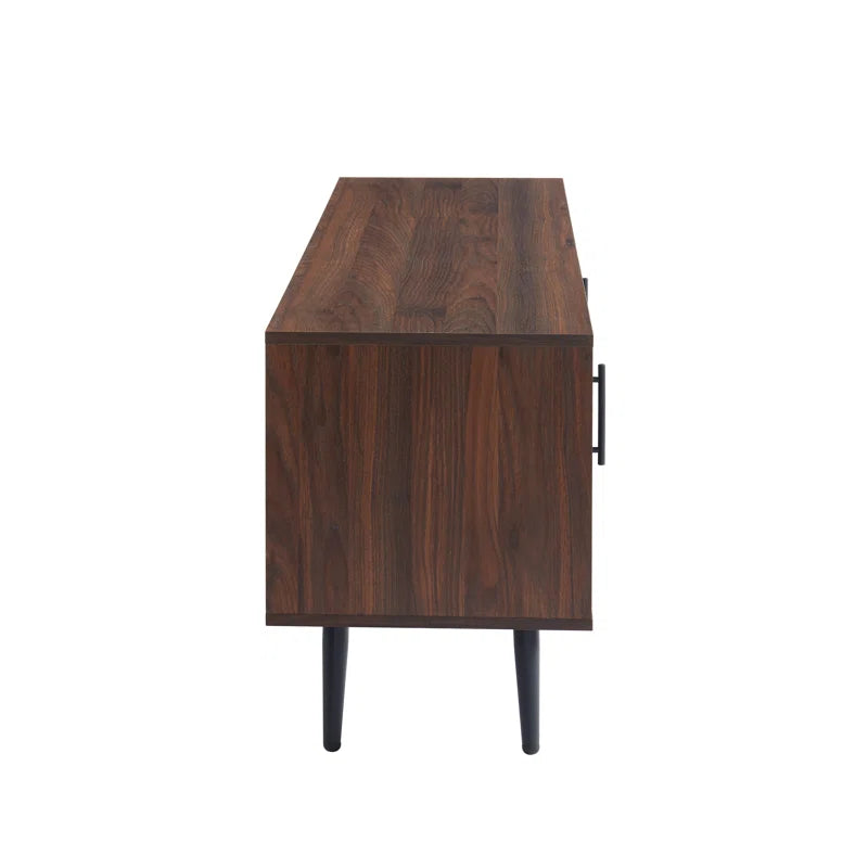 Chic Crate - Bryner Dark Walnut Mid-Century TV Stand for TVs Up to 65" with Storage & Cable Management
