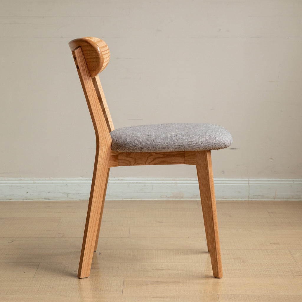 Set of 2/4 Minimalist Solid Oak Dining Chairs Kitchen 47.5x55.5x78cm