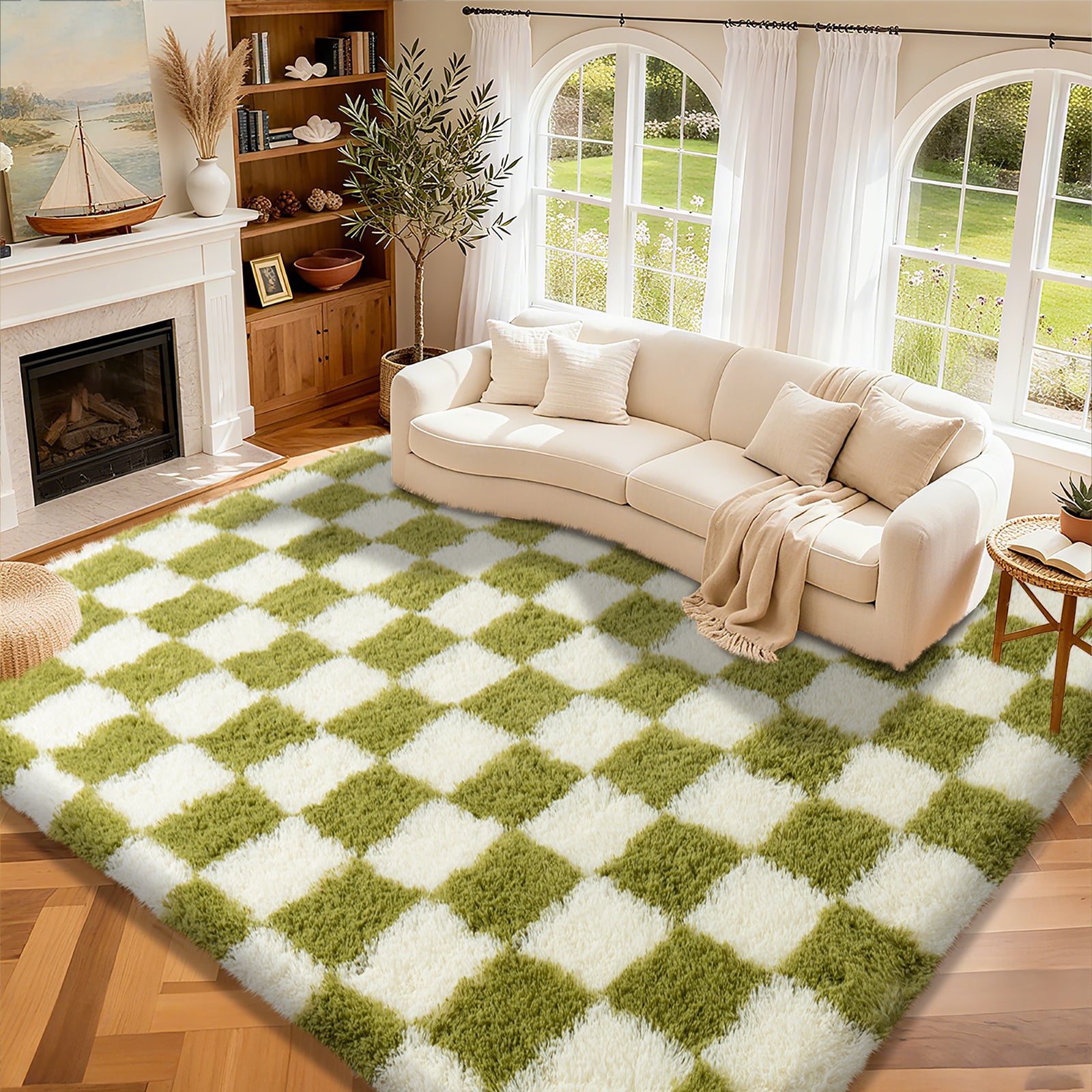 Area Rugs for Living Room Bedroom, Non-Slip Fluffy Soft Shag Carpet for Kids Home Dorm Decor