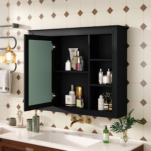 Chic Crate-Tall Bathroom Storage Cabinet – Freestanding Cabinet w/ 2 Different-Size Drawers & Adj. Shelf | MDF Painted Finish | White
