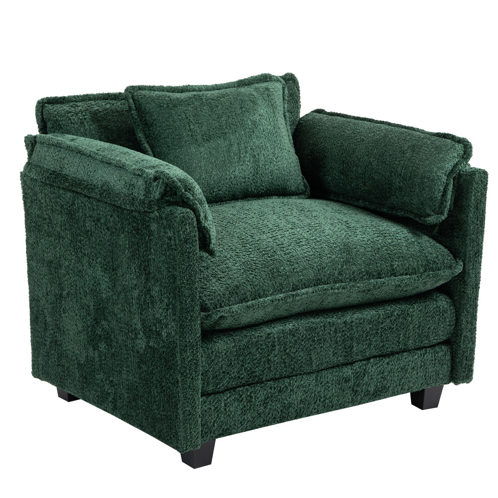Chic Crate - 55.32*39.76" Oversized Sofa Indoor,Portable ottoman,Boucle Single Sofa Bed with Wider seat,Double deep cushion,Strong wrapping of thick armrests for Living Room,Bedroom.3 Colors.
