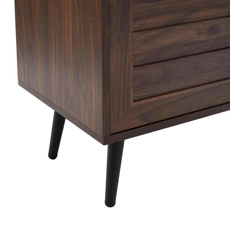 Chic Crate - Bryner Dark Walnut Mid-Century TV Stand for TVs Up to 65" with Storage & Cable Management