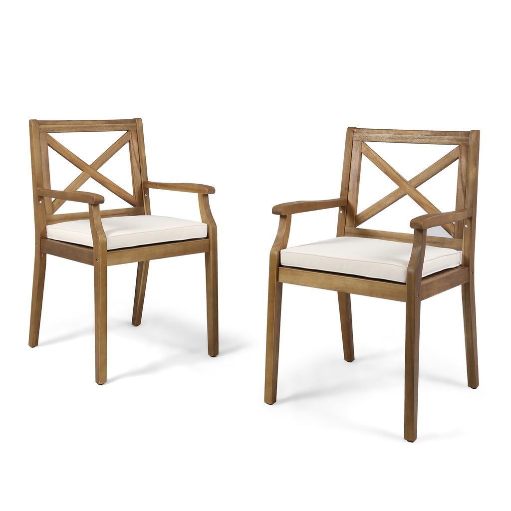 Outdoor Wicker Dining Chairs Set of 2 All-Weather Patio Chairs for Garden
