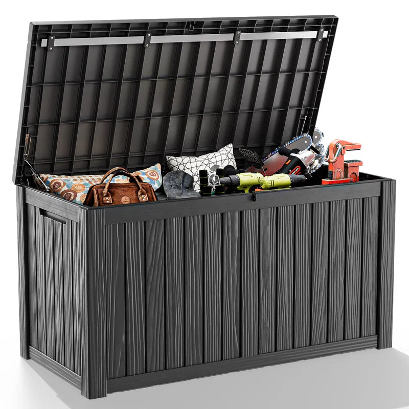 Chic Crate - CycloneDefend 150Gal - Miami-Dade Certified HDPE w/ TriGuard & UV50+ - Hurricane-Proof Pool/Patio Lockbox