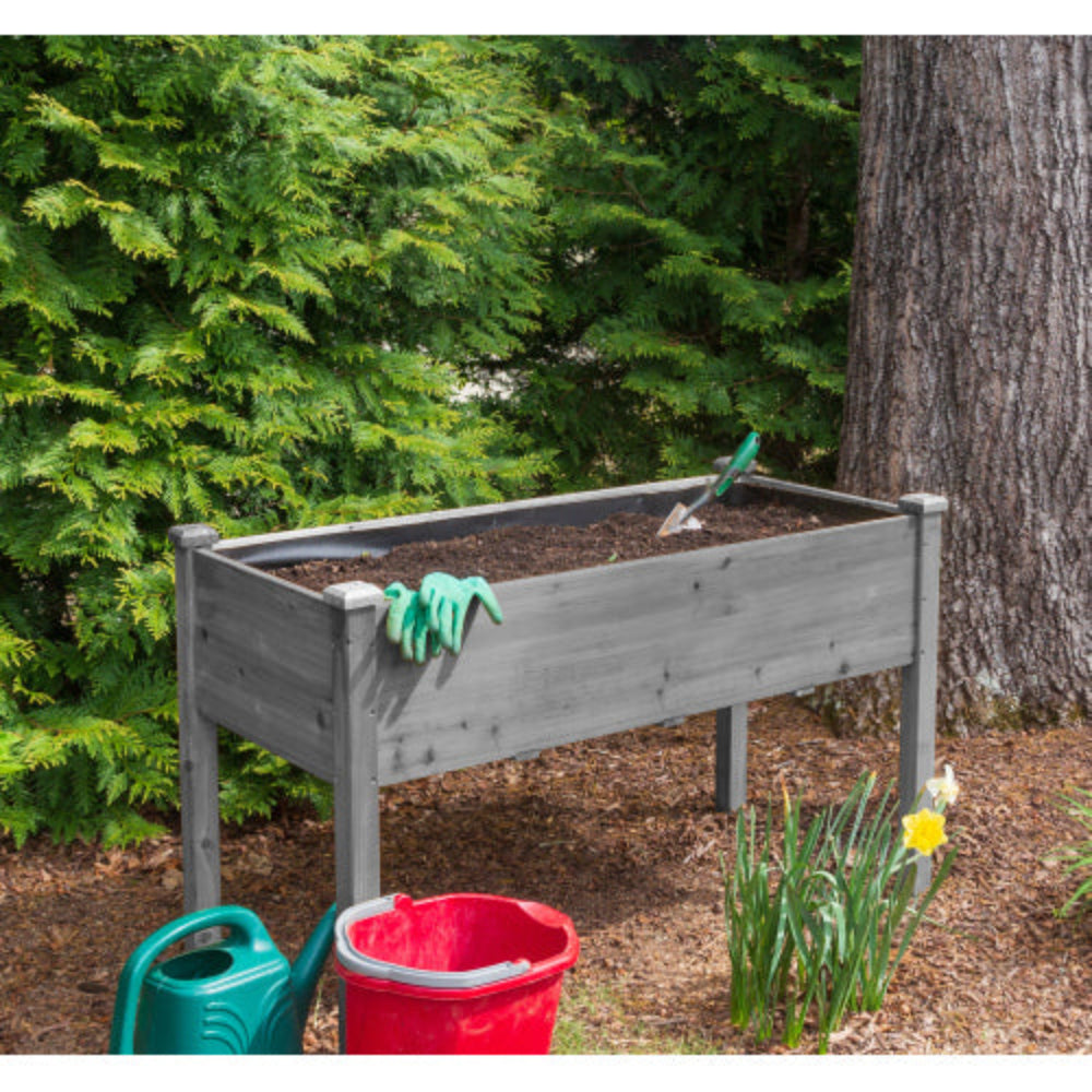 48x24x30 inch Raised Garden Bed with Legs, Elevated Wooden Planter Box for Outdoor Plants Flowers Fruits Vegetable Herb Growing