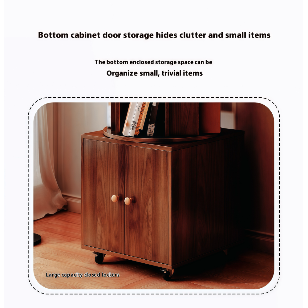 Chic Crate 360° Rotating 5-Tier Corner Bookshelf with Drawer, Narrow Floor Bookcase for Small Spaces