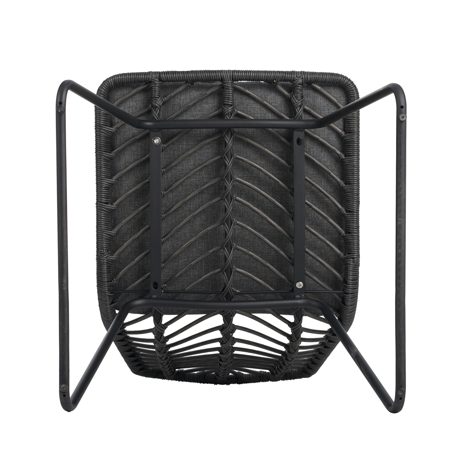 Modern Patio Dining Chairs Set of 2 Rattan Woven Armchairs with Seat Cushions