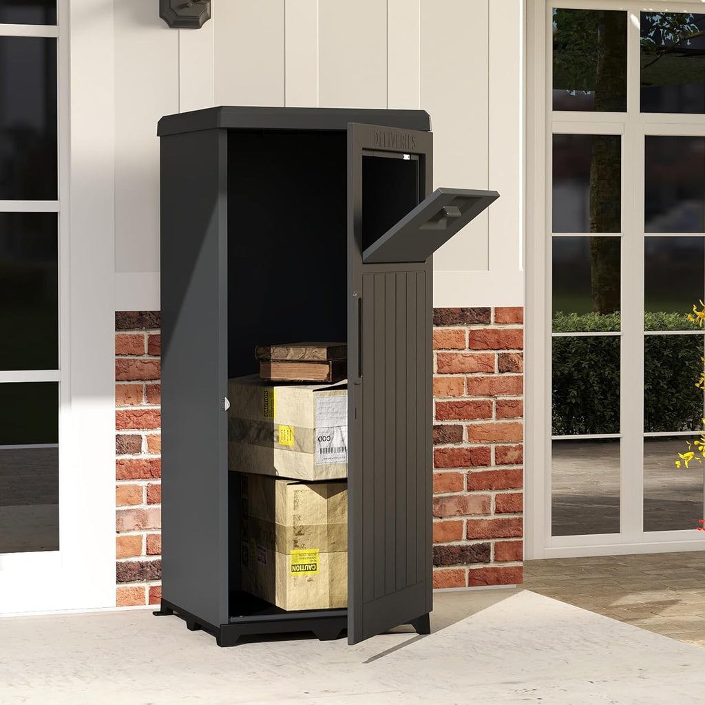 Outdoor Package Delivery Box, Large Waterproof Lockable Parcel Drop Box for Porch & Home