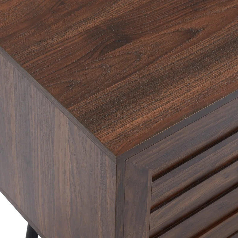 Chic Crate - Bryner Dark Walnut Mid-Century TV Stand for TVs Up to 65" with Storage & Cable Management
