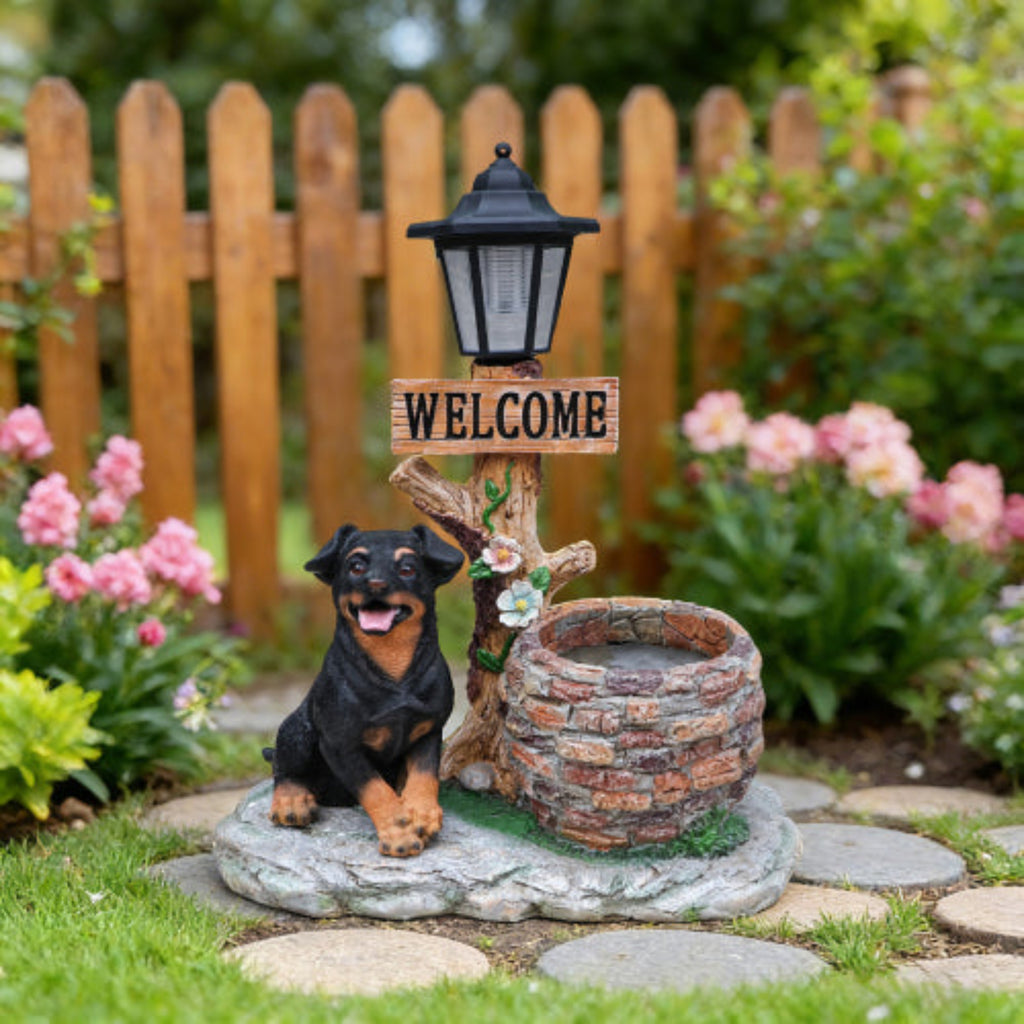 Puppy Dog Shaped Planter Statue with Vivid Design for Indoor and Desktop Planting
