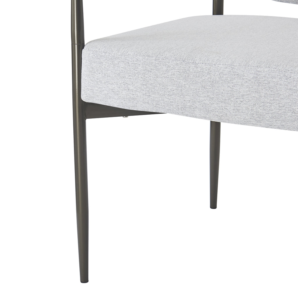 Modern Dining Armchairs with Thick Padded Cushion & Bronze Iron Legs (Set of 2)
