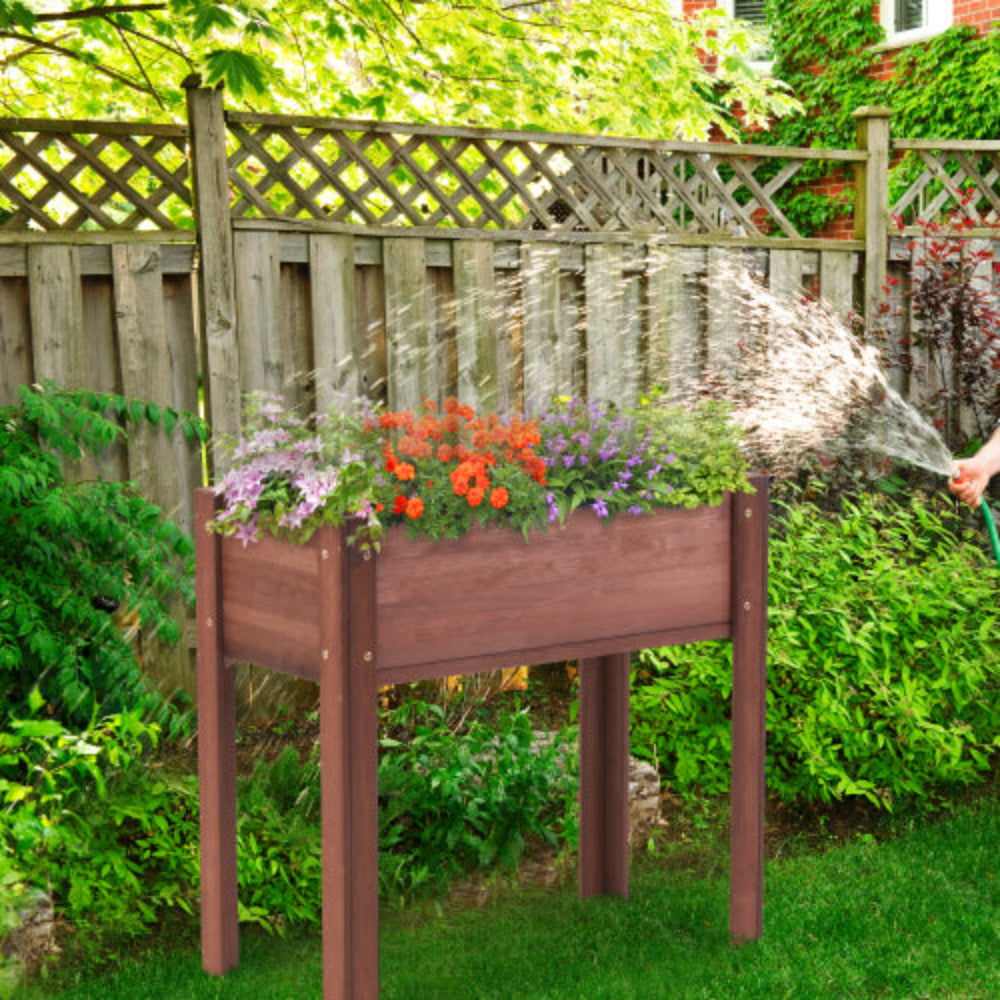 31x31x16 inch Raised Garden Bed with Legs, Elevated Wooden Planter Box for Outdoor Plants Flowers Fruits Vegetable Herb Growingg