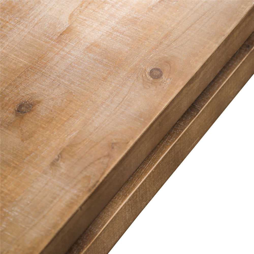 Chic Crate - Modern Rustic Wood Coffee Table with Natural Wood Grain Texture - Rectangular Living Room Center Table 47.6" L * 23.6" W * 16.3" H