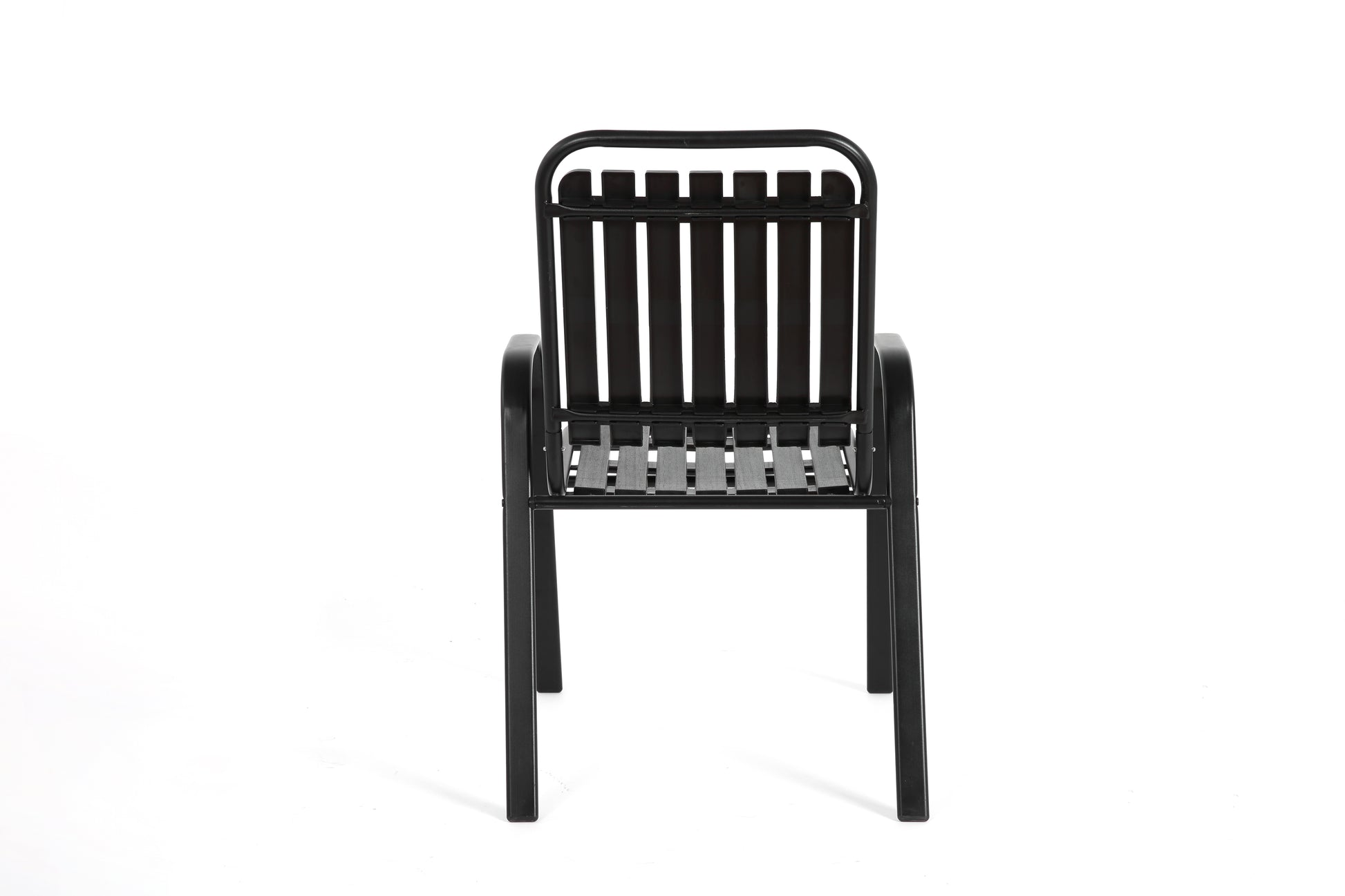 5-Piece Plastic chair and steel table Outdoor Dining Set, plastic Chairs and Table Set for Garden Patio, Black