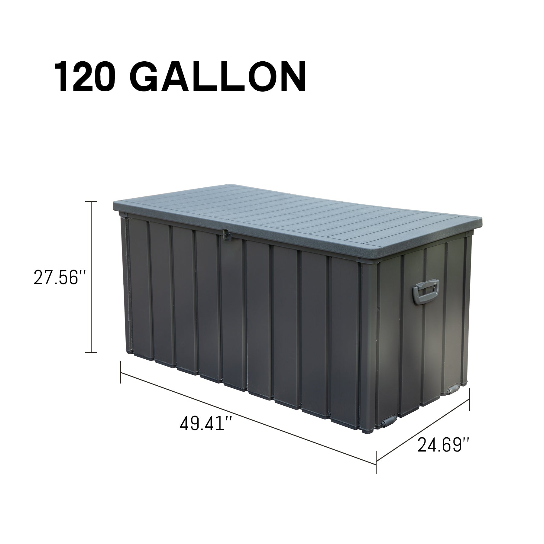120 Gallon Patio Steel Storage Deck Box, Waterproof Lockable Bin for Cushions, Pillows & Tools