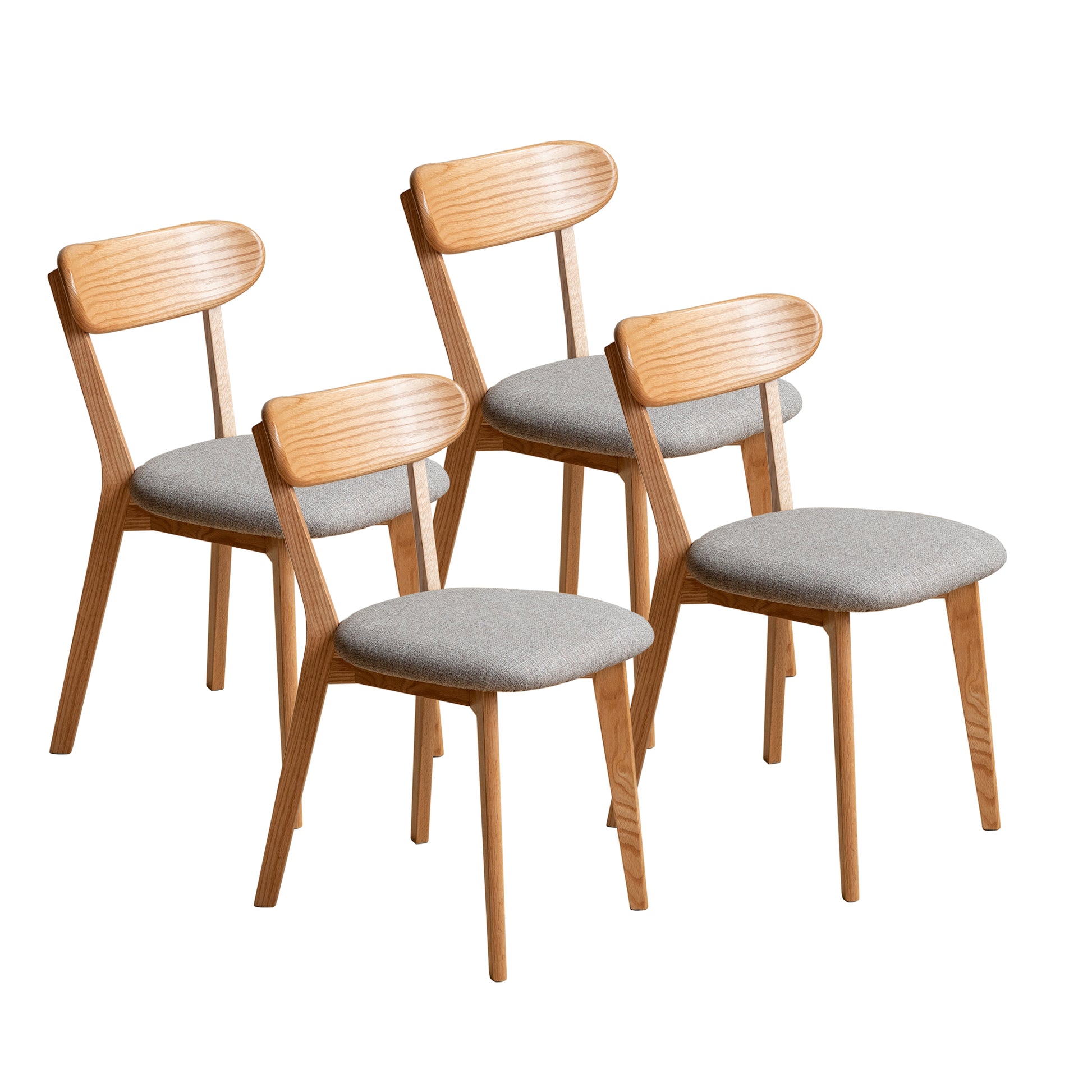 Set of 2/4 Minimalist Solid Oak Dining Chairs Kitchen 47.5x55.5x78cm