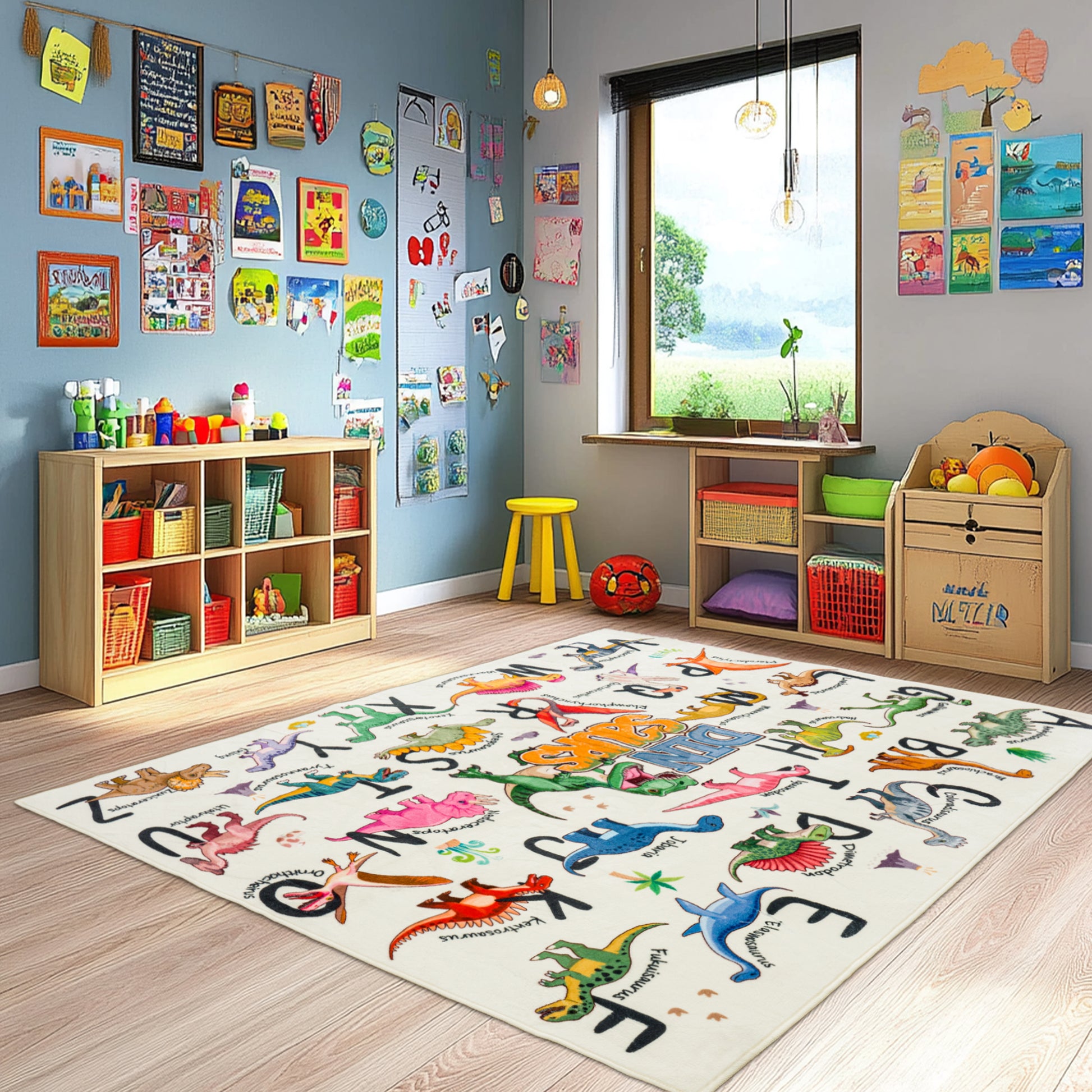 Kids ABC Educational Area Rugs For Kids Boys Girls Kindergarten Decorative Soft Crawling Floor Mats Children's Bedside Rugs