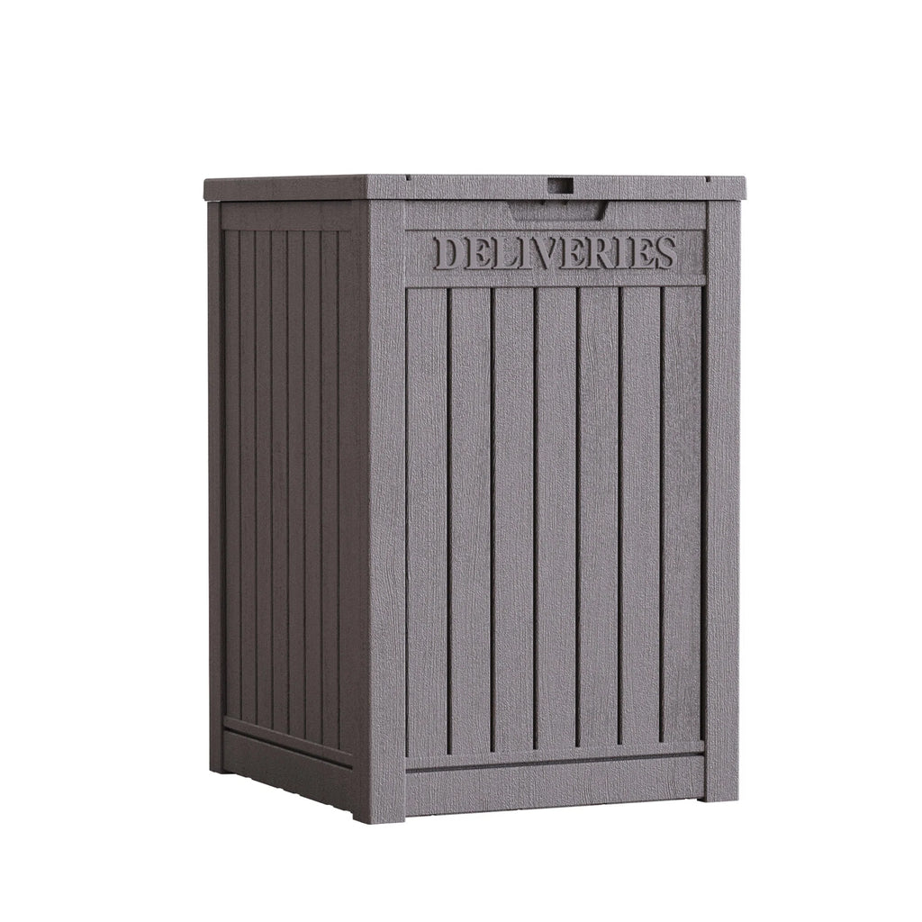 Chic Crate-Package Delivery Box, Large Lockable Storage Box, Double-Wall Resin Outdoor Package Delivery And Waterproof Deck Box For Porch, Patios