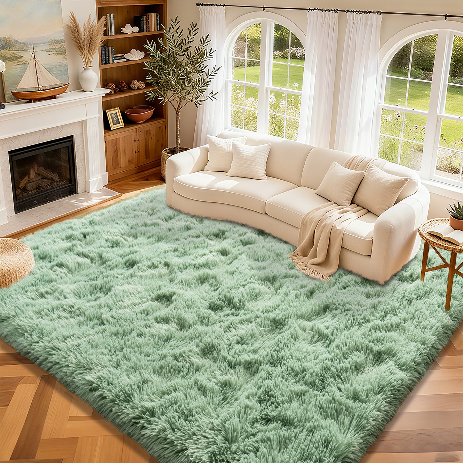 Area Rugs for Living Room Bedroom, Non-Slip Fluffy Soft Shag Carpet for Kids Home Dorm Decor