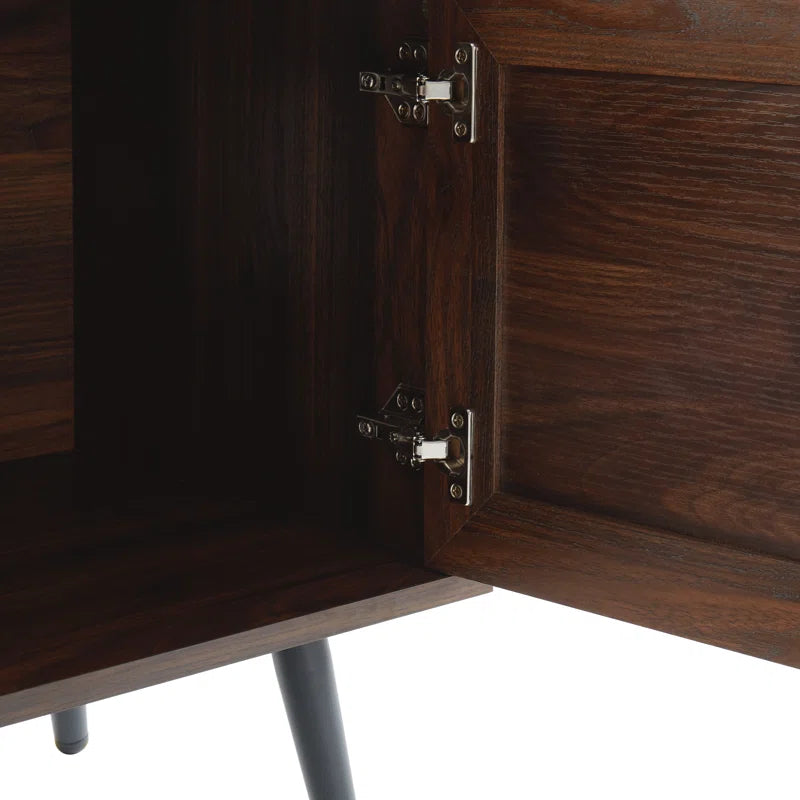 Chic Crate - Bryner Dark Walnut Mid-Century TV Stand for TVs Up to 65" with Storage & Cable Management