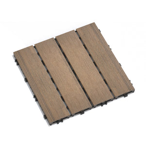 Chic Crate 22-Pack 12inch WPC Wood-Plastic Composite Interlocking Deck Tiles –  Oak