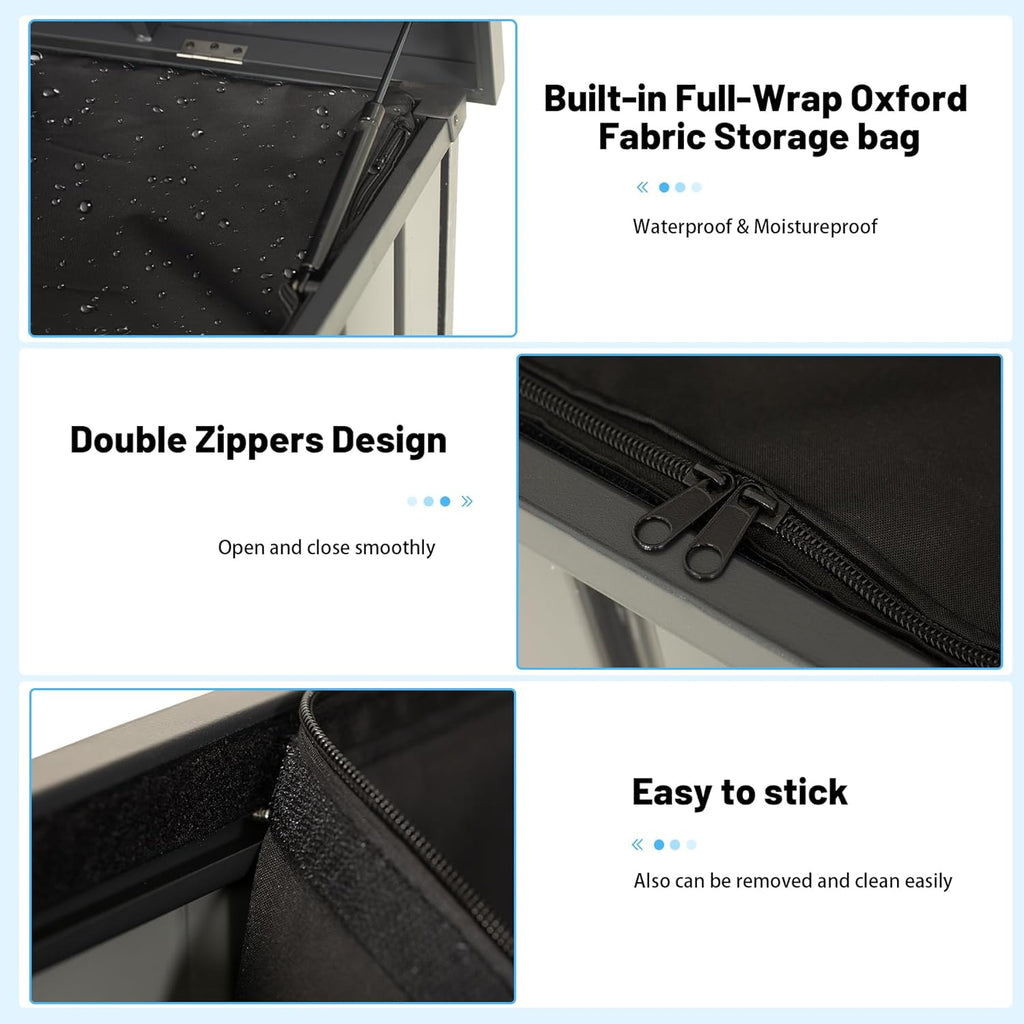 120 Gallon Patio Steel Storage Deck Box, Waterproof Lockable Bin for Cushions, Pillows & Tools