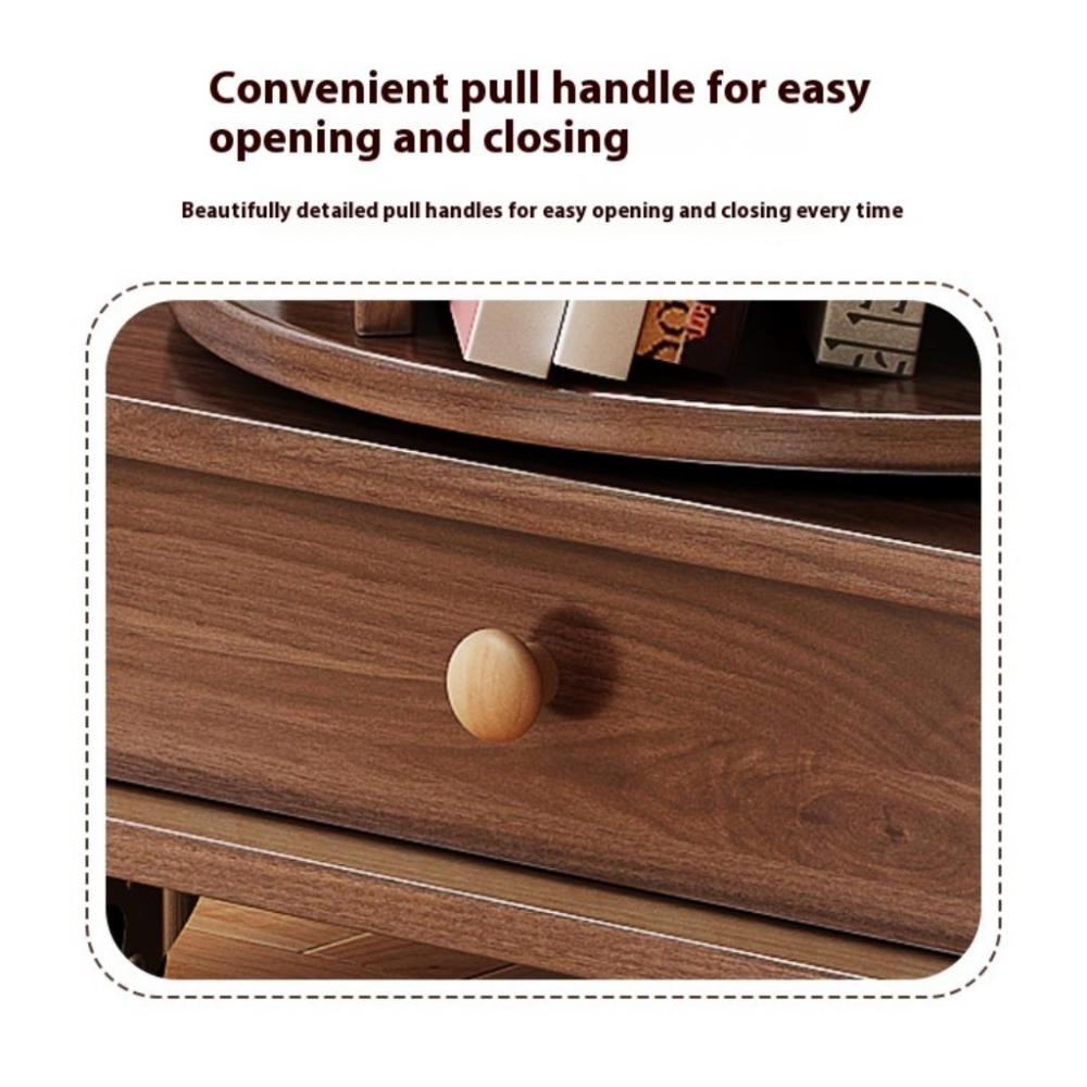 Chic Crate 6-Tier 360° Rotating Corner Bookshelf with Wheels, Narrow Bookcase for Small Spaces – Walnut Brown