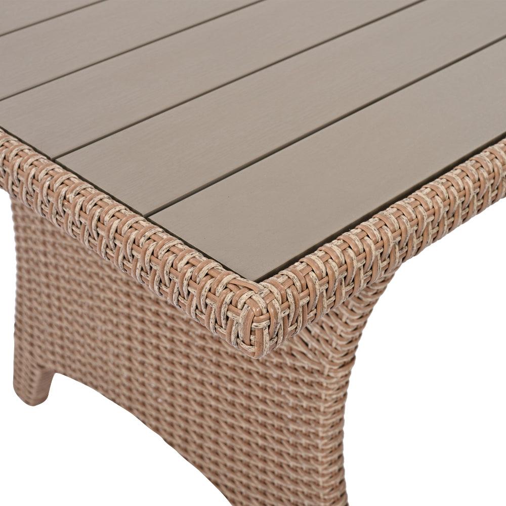 Chic Crate-Rustic Outdoor Wicker Set – 6-Piece Patio Furniture w/ Rattan Sofa, Chairs & Table | Natural Finish | Multi-Room