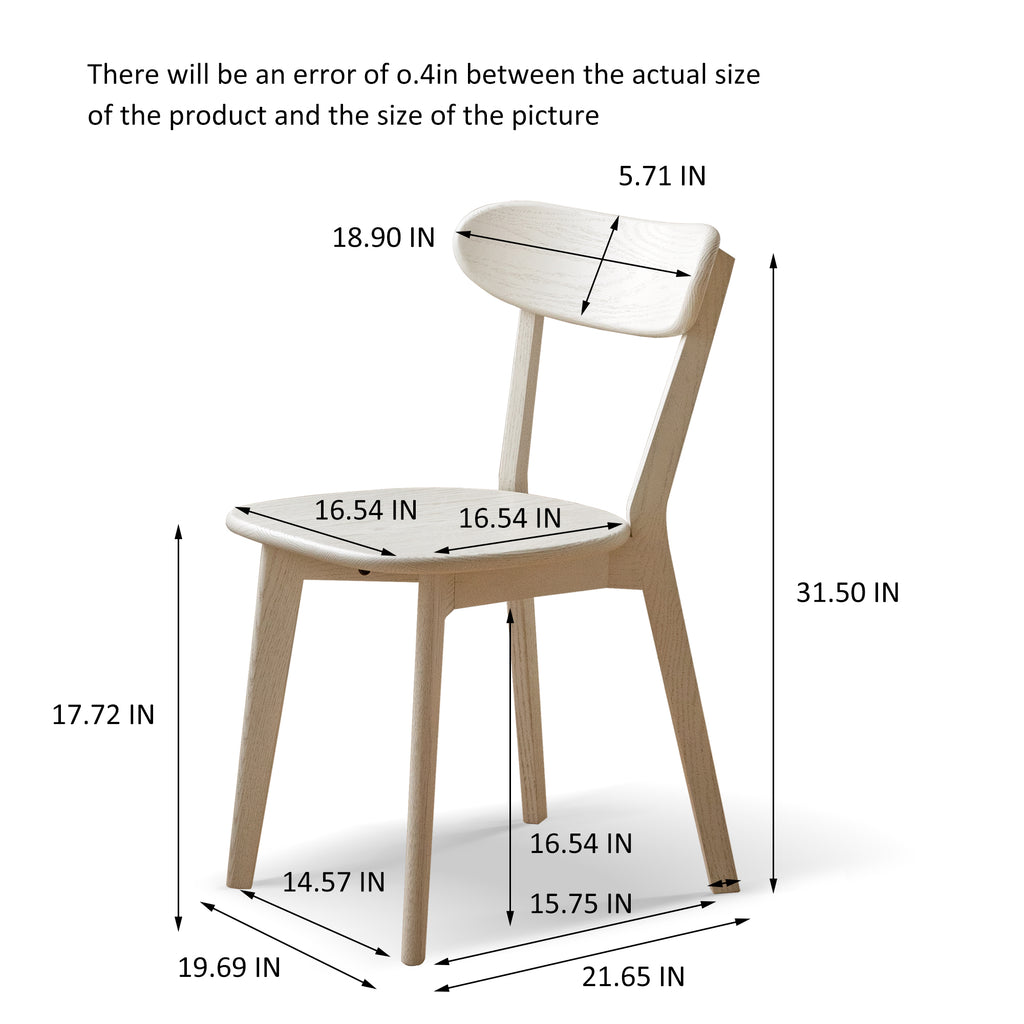Premium Solid Oak Wood Dining Chair Natural Kitchen 47.5x55.5x78cm