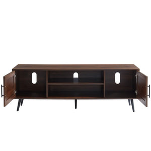 Chic Crate - Bryner Dark Walnut Mid-Century TV Stand for TVs Up to 65" with Storage & Cable Management