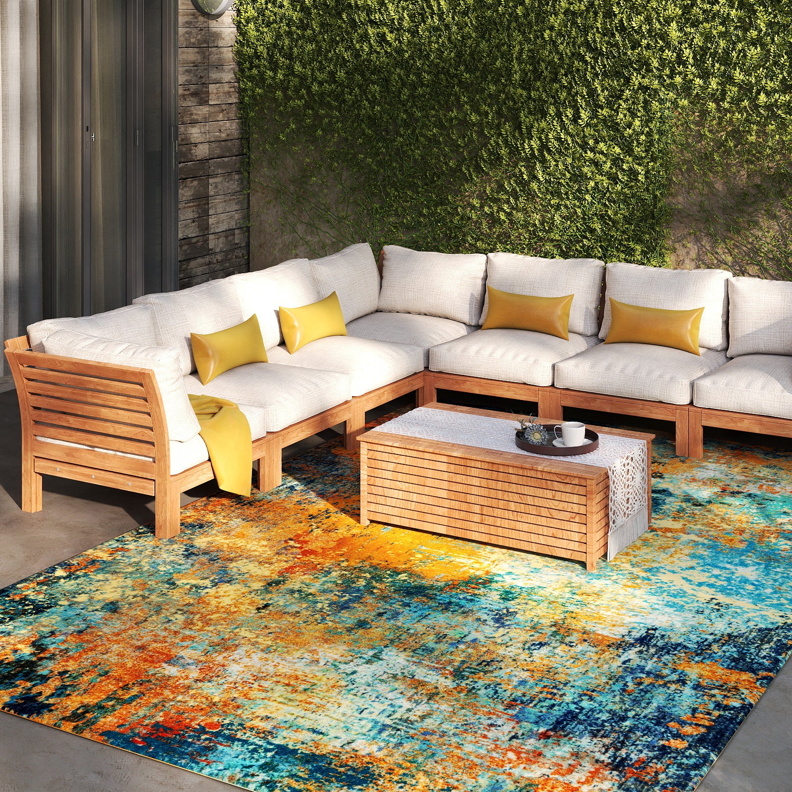 5x7ft Washable Vintage Area Rug, Thin Distressed Non-Slip Carpet for Living Room Bedroom, Kitchen Dining Room Decor