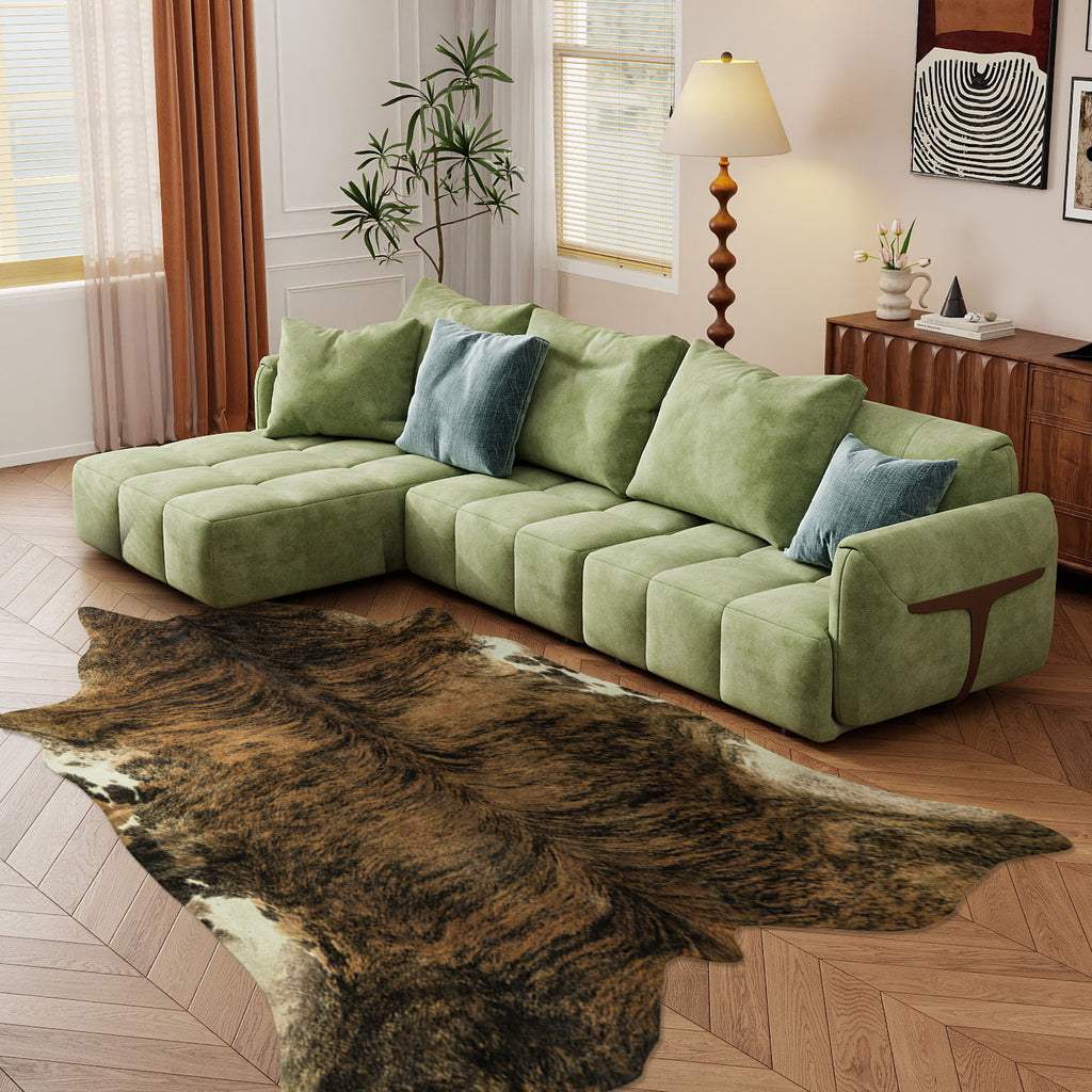 Faux Cowhide Rug 61x74.8 Inch, Western Animal Skin Carpet for Living Room Bedroom, Cowboy Cowgirl Home Decor