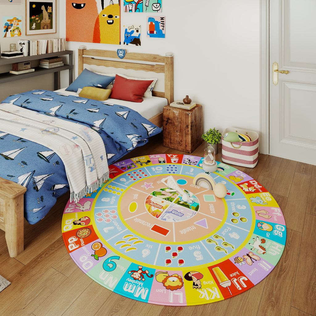 Car Rug Play Mat for Kids Toy Cars, Non-Slip Machine Washable Road Traffic Playmat for Kid Bedroom Home Decor