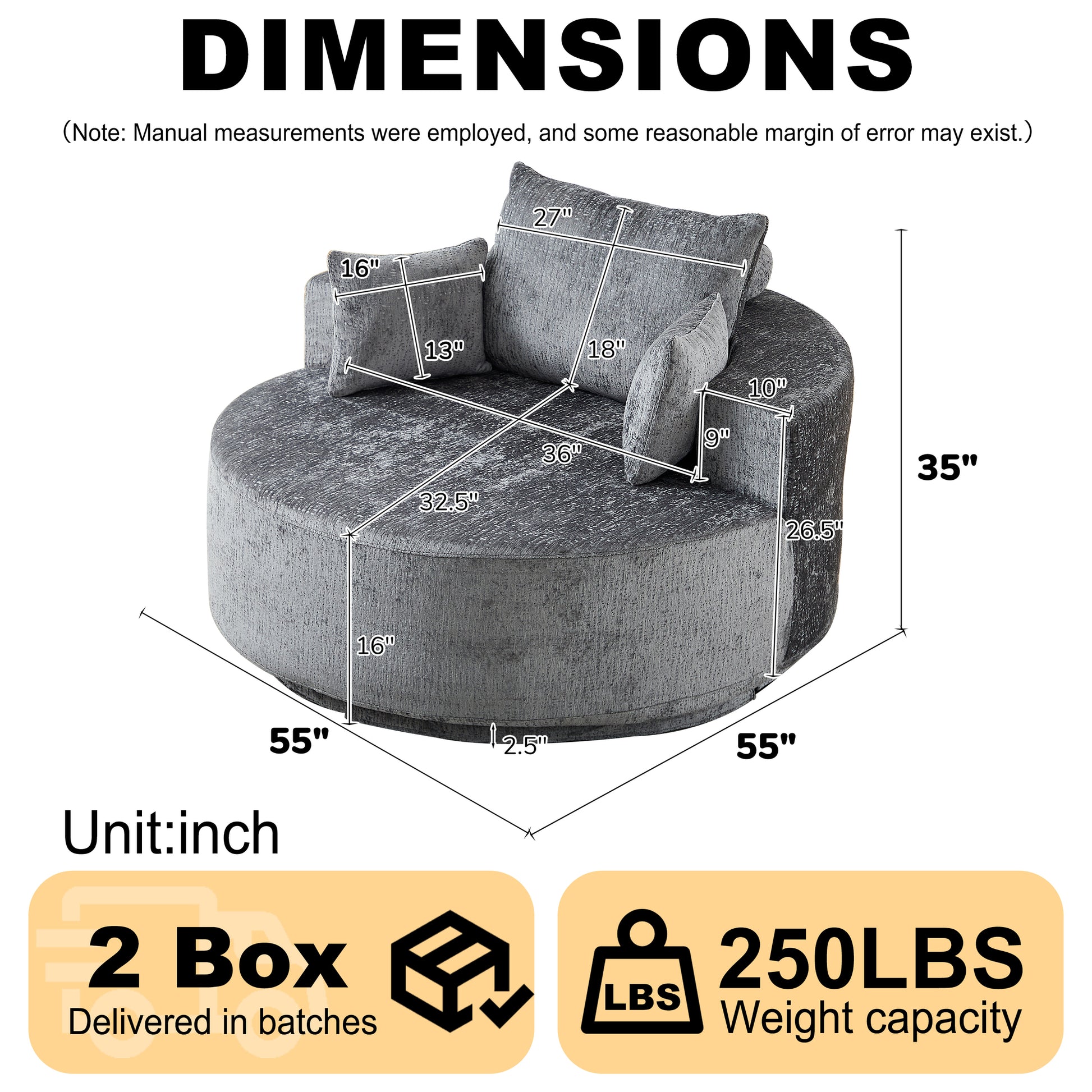 Fluffy Swivel Chair Modern Sleeper Chair for Living Room Bedroom Lounge and Home Theater