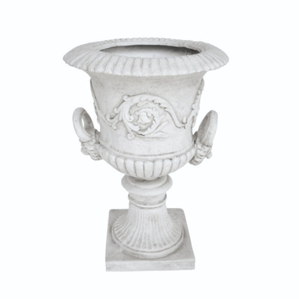 Lightweight Concrete Roman Style Planter with Drainage Hole & Stopper, Faux Stone Decorative Plant Pot for Indoor Outdoor Flowers Herbs Succulents