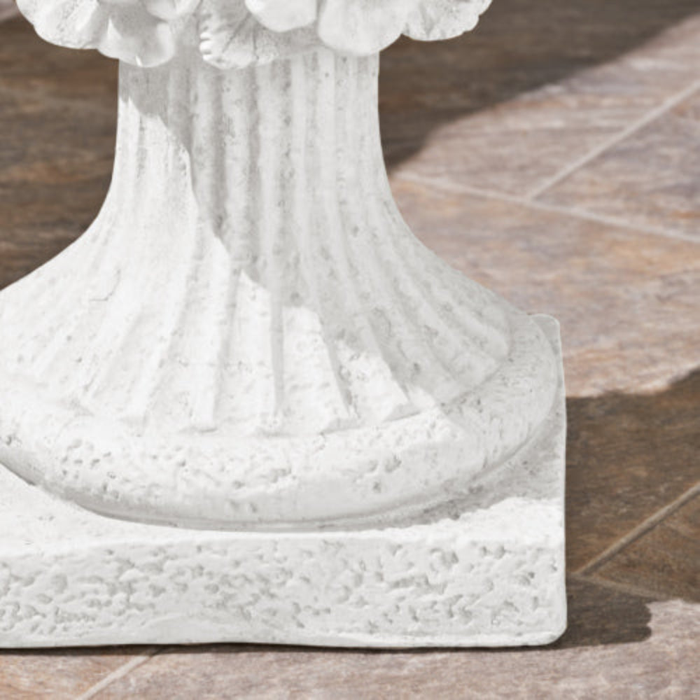 19.5 Inch Lightweight Concrete Garden Urn Planter, Decorative Handmade Plant Pot for Indoor Outdoor Patio Yard, No Assembly Required