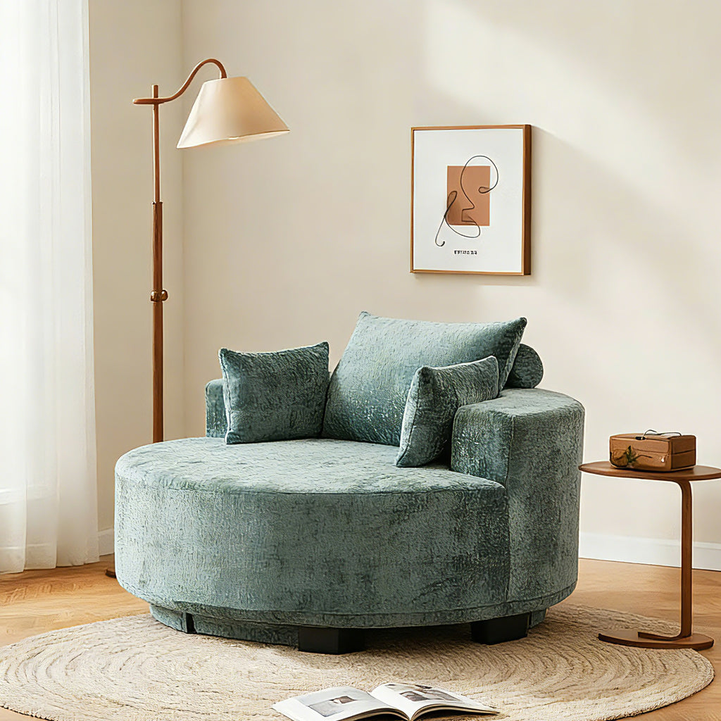 360 Degree Swivel Sleeper Chair Cozy Foam Chair for Living Room and Projection Room