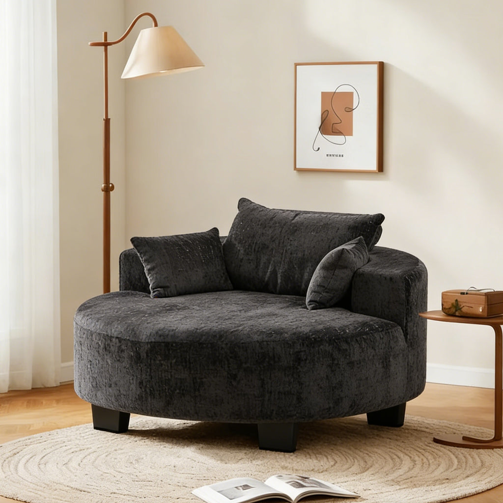 Soft Fabric Sleeper Chair Stylish Modern Single Sofa for Living Room Bedroom and Lounge