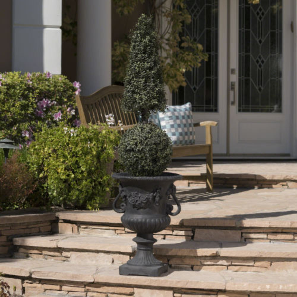 Decorative Urn Planter 17.3x17.3x24”, Indoor & Outdoor Use, Handmade Unique Design, No Assembly Required