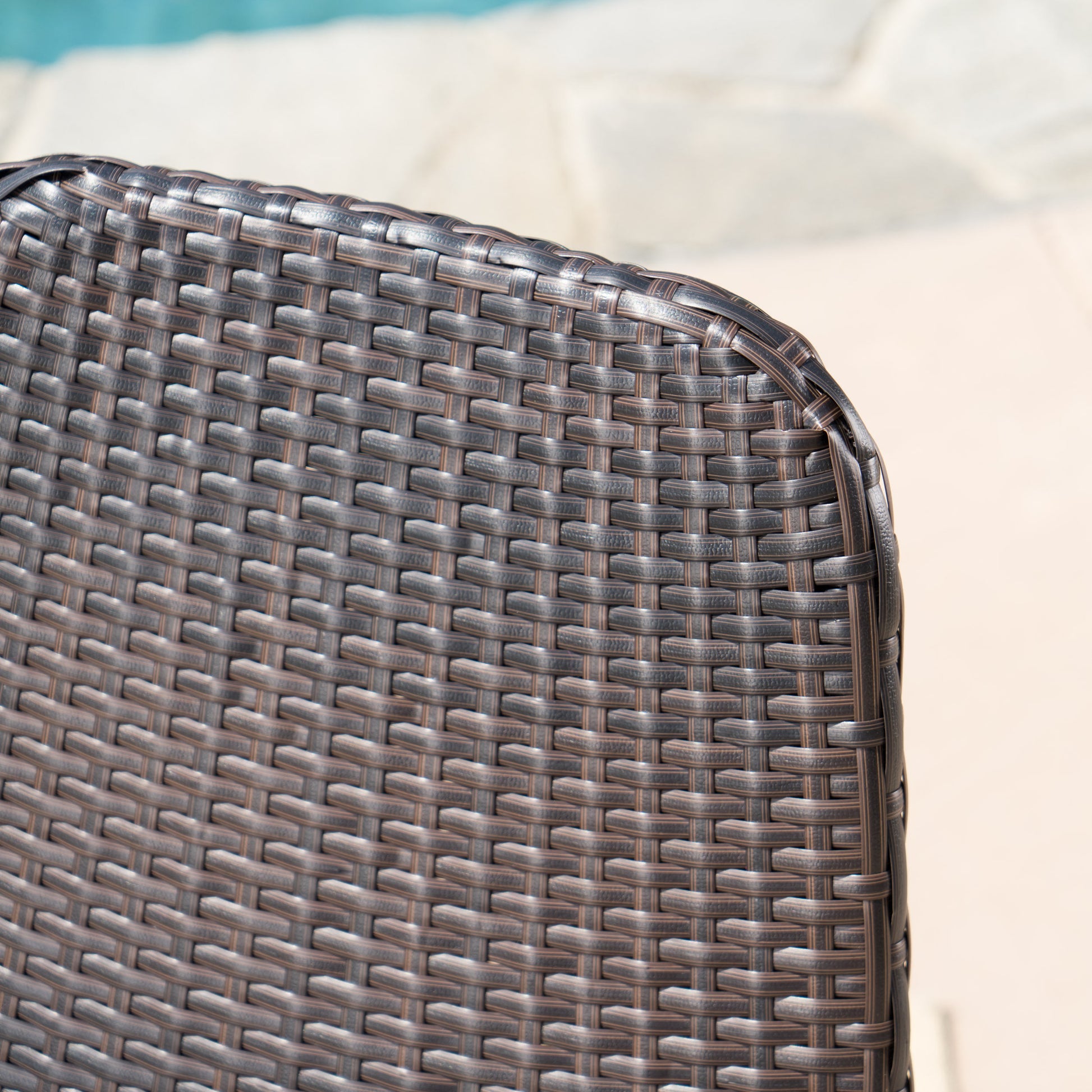 Woven Wicker Outdoor Dining Chairs with Sturdy Iron Frame & Tapered Legs (Set of 2)