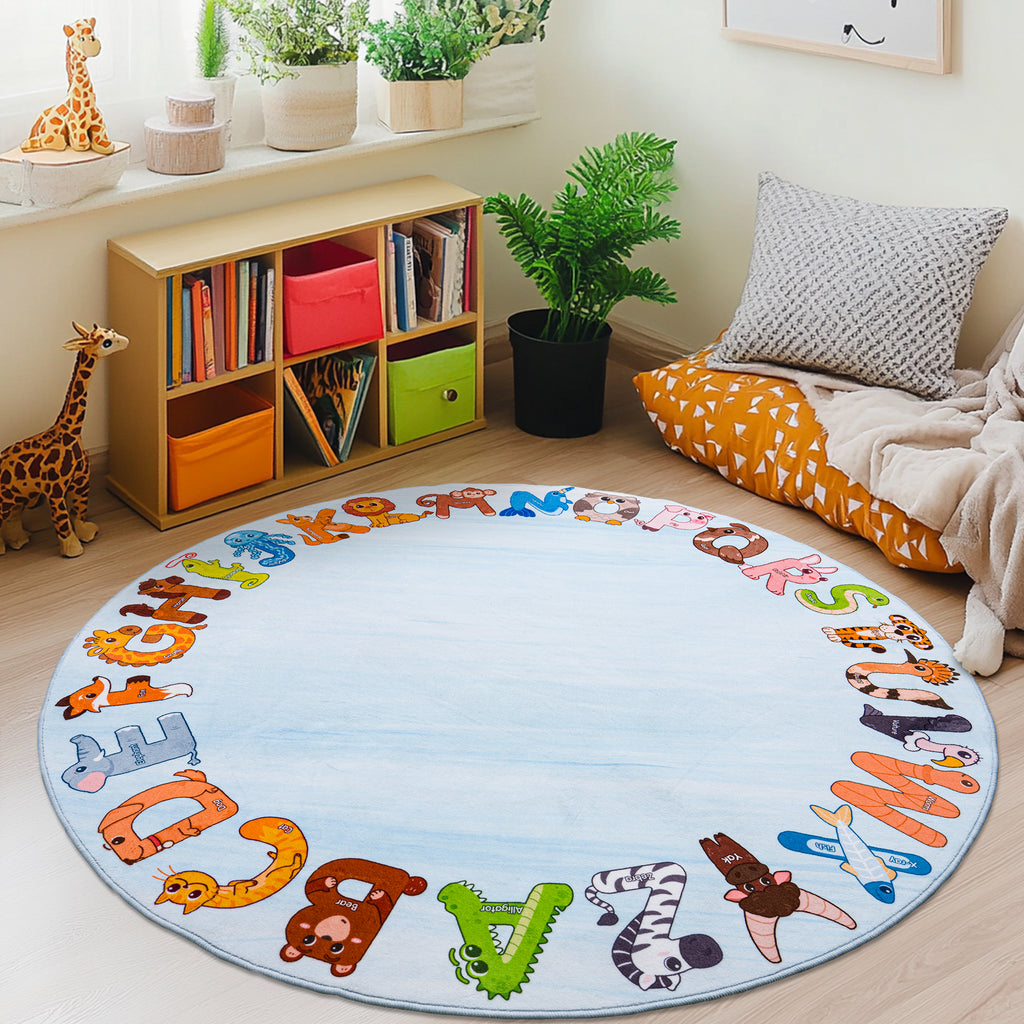 Kids ABC Educational Area Rugs For Kids Boys Girls Kindergarten Decorative Soft Crawling Floor Mats Children's Bedside Rugs