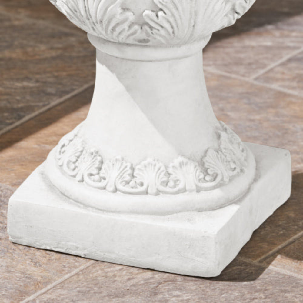 Lightweight Concrete Roman Planter with Drainage Hole & Stopper, Faux Stone Decorative Plant Pot for Indoor Outdoor Flowers Herbs Succulents