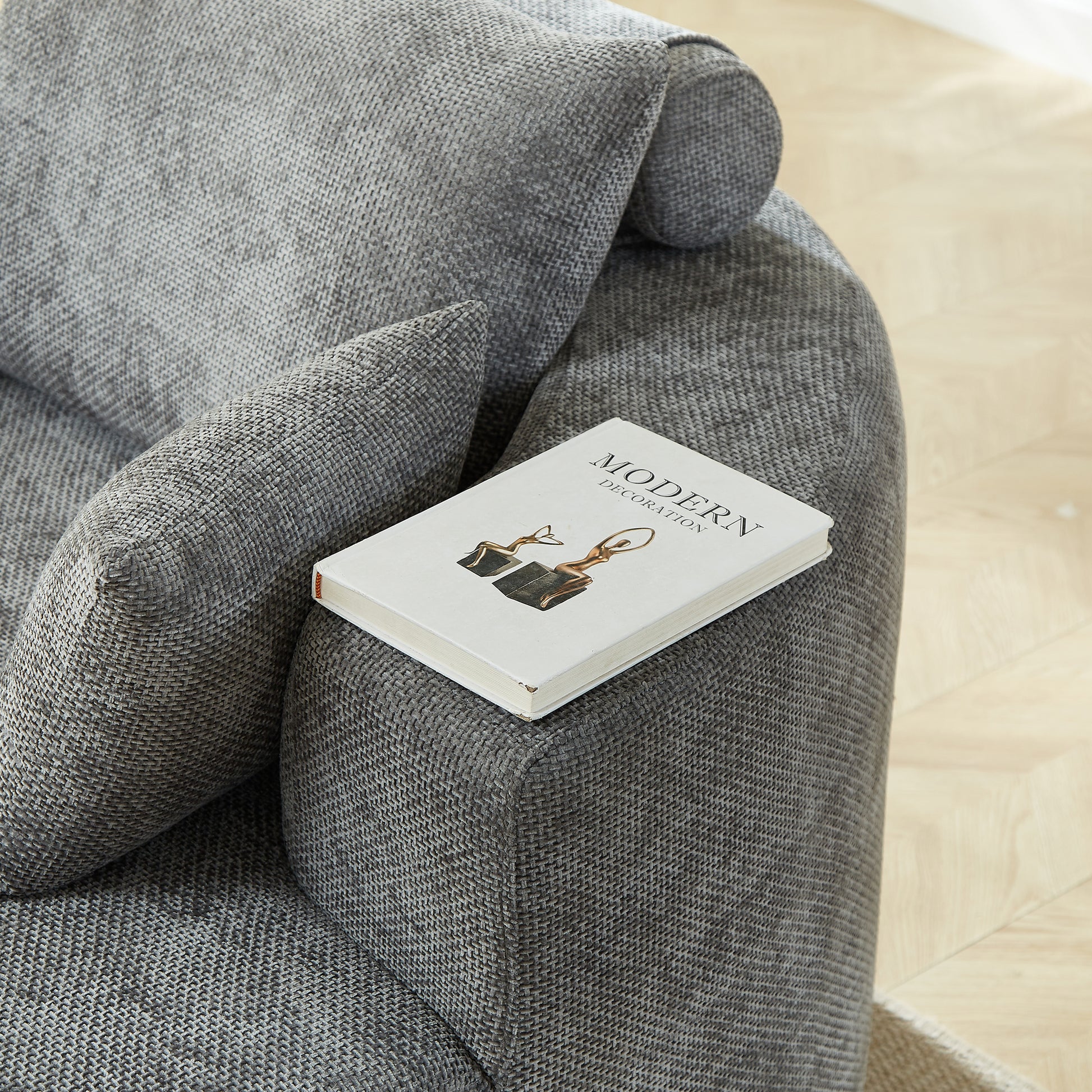 Plush Modern Sleeper Chair No Assembly Cozy Single Sofa for Living Room and Bedroom
