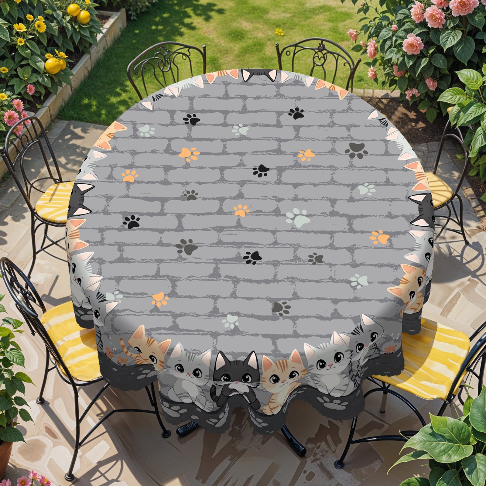 Home Farmhouse Rustic Animals Cat Dog Dresser Scarf for Dining Table, Kitchen Party Farmhouse Decor