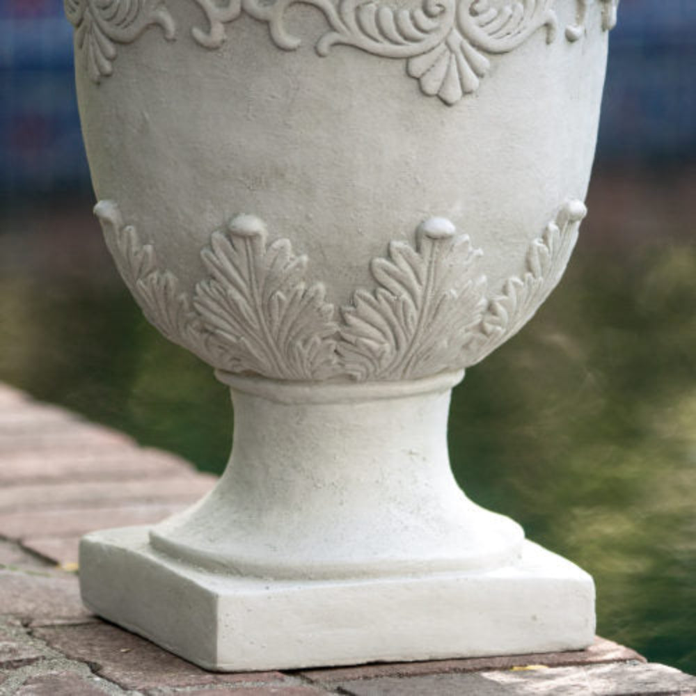 20.25 in Tall Classic Urn Planter, Indoor Outdoor Decorative Flower Pot for Patio Garden Living Room, Handmade Unique Design, No Assembly Required
